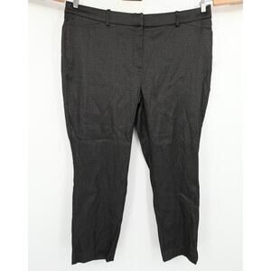 Liz Claiborne Pants Black Metallic Weave Emma Ankle Length Chevron Midrise 18
